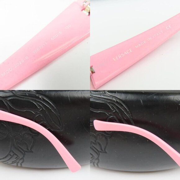RARE Versace Vintage Medusa Semi Rimless Pink Rose Sunglasses 90s 2029-B - Picture 9 of 10